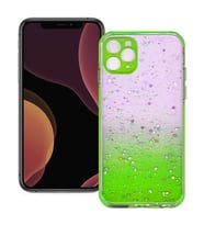 Apple iPhone 11 Pro Max Simli Şeffaf Sert Slikon Kılıf (Yeşil)