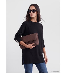 LC WAIKIKI Siyah Bisiklet Yaka Kadın Triko Tunik