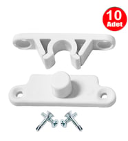 Aletçantam Pvc Kapı Pencere Sineklik Beyaz Plastik Çıt Çıt Kilit Menteşe Büyük Boy 5cm -10 Adet