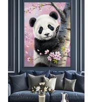 Sevimli Panda Yavrusu Portresi Dekoratif Kanvas - Mdf Ahşap Tablo