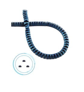 Hematit Doğal Taş Mat Mavi Piramit Kesim Çift Delikli 6x3mm Dizi