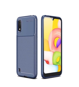 Samsung Galaxy A01 Kılıf Esnek Soft Karbon Tasarım Legion Serisi (Lacivert)