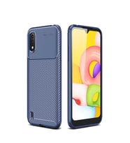 Samsung Galaxy A01 Kılıf Esnek Soft Karbon Tasarım Legion Serisi (Lacivert)