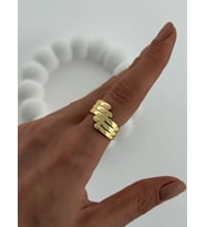 Özel Seri Geometrik Desen Ayarlanabilir Gold Yüzük
