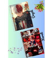 Shoto todoroki anime defter seti 2 adet A4 boyutu 21*30 çizgili + kareli 60 syf
