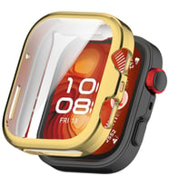 Huawei Watch Fit 4 Pro Silikon Parlak Renkli Ekran Koruyuculu Kasa Koruyucu (Fit (Gold)