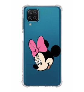Samsung Galaxy A12  Köşe Korumalı Antişok Kapak Minnie Mouse Tasarımlı Şeffaf  Kılıf