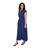 Kadın Beli Kemerli Elbise BGL-ST04639 (İndigo)