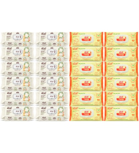 Fibril Islak Havlu Bebek Mendil 90 Yaprak Zeytinyağlı & Bebek (Karma 24 Lü Set) 2160 Yaprak