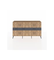 Arges Konsol 5 Raflı 3 Çekmeceli 8 Kapaklı 176x30x99 Çam-Çam/Antrasit