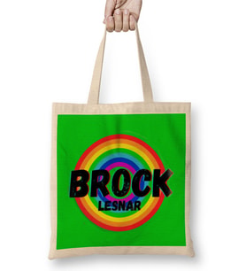 Brock Lesnar- Vintage Retro Rainbow Style Warriors Design Wrestlers-gift Bez Çanta Uzun Saplı