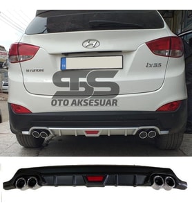 Hyundai ix35 Difüzör Arka Tampon Eki 4 Egzoz Çıkışlı Siyah Tip