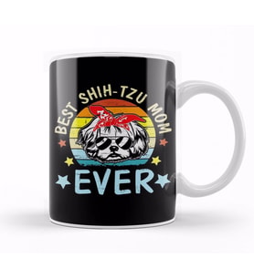 Best Shih Tzu Mom Ever Dog Mommy Mama Mother Vintage Gift Kupa Bardak Porselen