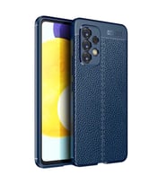 Samsung Galaxy A73 Kılıf Deri Tarzı Niss Silikon Case Kapak (Lacivert)