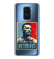 Xiaomi Redmi Note 9 Uyumlu Conor Mcgregor Notorious Desenli Şeffaf Telefon Kılıfı