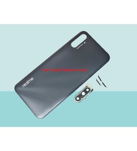 Tkgz - Oppo Realme C3İ FULL KASA Arka Kapak Batarya Kapağı - SİYAH