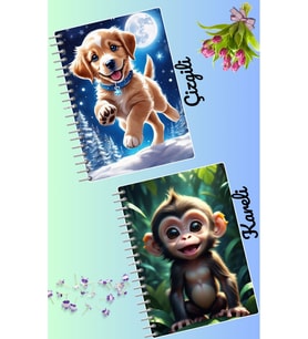 Büyülü tasarımlar defter seti 2 adet A4 boyutu 21*30 çizgili + kareli 60 syf