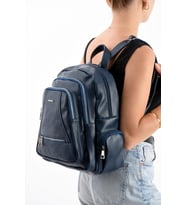 Suni Deri Kadın Sırt Çantası 35*25 Cm Mega Bag Günlük Kullanıma Uygun Çok Cepli İçi Astarlı