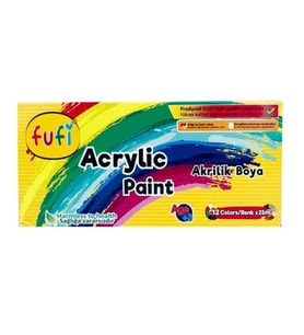 Fufi Akrilik Boya Şişe 12Li 12x25ml