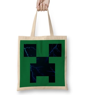 Charged Creeper Fans Creeper Minecraft Bez Çanta Uzun Saplı
