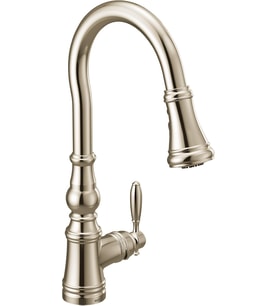 Moen Weymouth Cilalı Nikel Tek Saplı Açılır Mutfak Bar Musluğu, Power Boost, S53004Nl