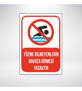 Yüzme Bilmeyenlerin Havuza Girmesi 21x28 Arkası Sticker