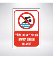 Yüzme Bilmeyenlerin Havuza Girmesi 21x28 Arkası Sticker