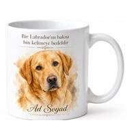 İsme Özel Labrador Desenli Kupa Bardak Köpek Severler İçin Hediye
