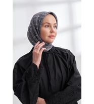 ORBIS DESEN TWİLL İPEK EŞARP - 4306 (Füme-Gri)