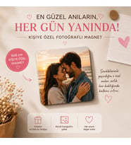 Kişiye Özel Fotoğraflı Magnet 6x6 cm – Kendi Fotoğrafınla Baskılı Kare Buzdolabı Magneti ve Anı Hediyesi