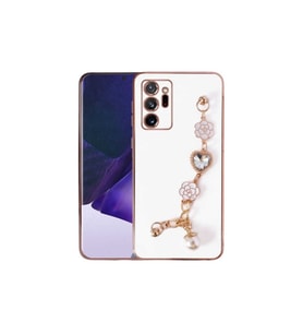 Samsung Galaxy Note 20 Ultra Uyumlu Kılıf El Tutamaçlı Kamera Korumalı Zore Taka Silikon Kapak (Beyaz)