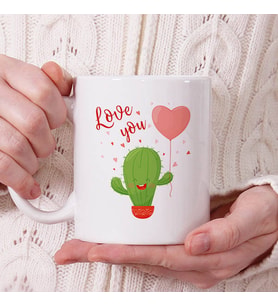 Romantic Cactus Tasarım Kupa Bardak