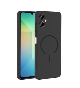 Samsung Galaxy A06 Kılıf Yumuşak Dokulu M-safe Şarj Özellikli Meta Kapak