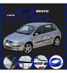 Fiat Bravo Oto Araç Kapı Koruma Fitili 5metre Parlak Mavi Renk