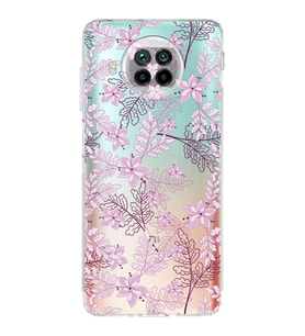 PrintiFy Xiaomi Mi 10T Lite Uyumlu Kamera Korumalı Floral Pudra Tasarımlı Şeffaf Silikon Kılıf