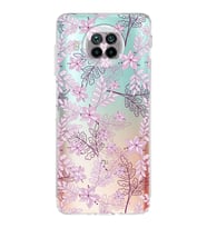 PrintiFy Xiaomi Mi 10T Lite Uyumlu Kamera Korumalı Floral Pudra Tasarımlı Şeffaf Silikon Kılıf