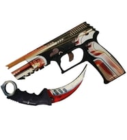 Hediyenealsak Ahşap Cs-go Retrobution Tabanca Ve Autotronic Karambit
