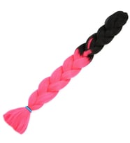 Mulvxprk  Prk02 Afrika Örgülük Sentetik Ombreli Saç 100 Gr. - Siyah / Neon Pembe  (Mulvix)