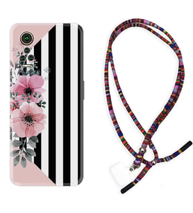 General Mobile GM 21 Pro GM 22 Pro Plus Kılıf Boyun Asklı Rasta Silikon Flowers 4 1390