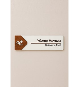 Lucena Yüzme Havuzu Ofis Oda Kapı İsimliği Yönlendirme Tabelası Levhası Kişiselleştirilebilir