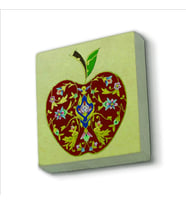 Elma Deseni Baskılı Doğaltaş  Magnet(KD-006)Buzdolabı Süsü