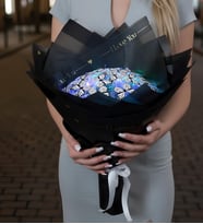 Led Işıklı Siyah Renk Kelebek Buketi , Dekoratif Konsept Hediye Anneye,Sevgiliye,arkadaşa