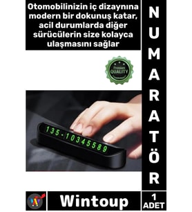 #Numaratör Şık Gizlenebilir Fosforlu Mıknatıslı Otomobil Park Araç Torpido Üstü Aç Kapa Numaratör