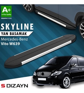 S-Dizayn Mercedes Vito W639 Kısa Şase Skyline Aluminyum Yan Basamak 233 Cm 2004-2014 A+ Kalite