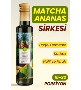 Matcha & Ananas Sirkesi - Organik, Doğal Fermantasyon, %100 Doğal, Katkısız, 250 ml