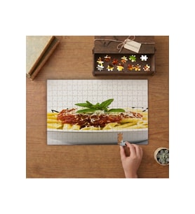 İtalyan Makarnası - Soslu Makarna Tasarımı 240 parça Ahşap Puzzle Ahşap Kutuda MP01891