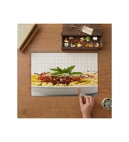 İtalyan Makarnası - Soslu Makarna Tasarımı 240 parça Ahşap Puzzle Ahşap Kutuda MP01891