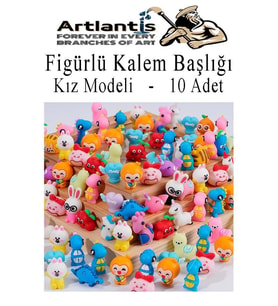 Kalem Başlığı Figürlü 10 Adet Kalem Süsü Erkekler İçin Değişik Karkatür Hayvan Silikon Kalem Başlığı Sevimli Kalem Başlıkları (Çok Renkli)