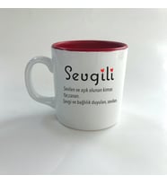 Sevgili Baskılı Kırmızı Multi Kupa