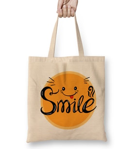 Smile Komik imoji Bez Çanta Uzun Saplı
